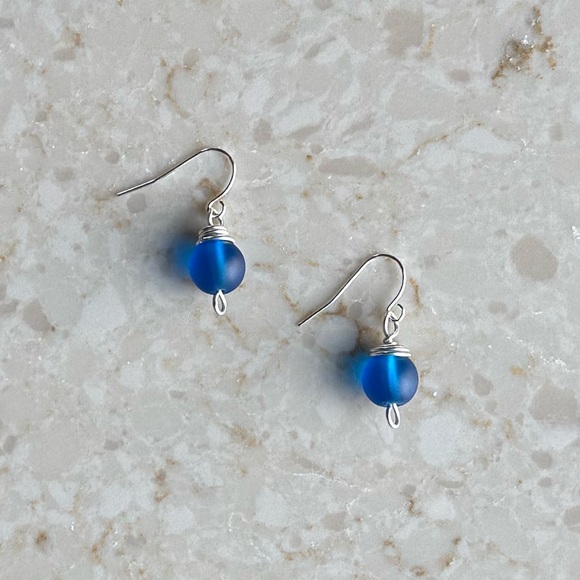 NWOT Tuckernuck Seaglass Orb Earrings - Picture 2 of 6